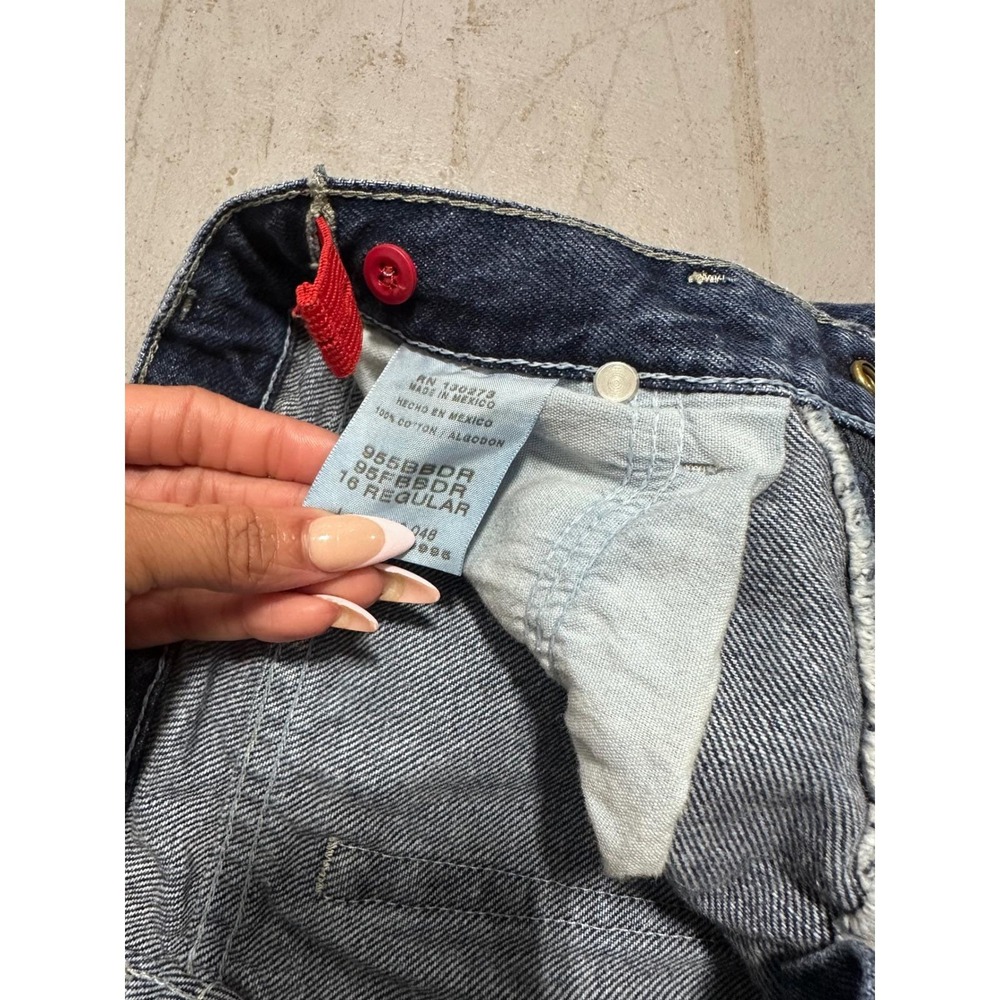 Vintage Wrangler High Waisted Denim Cutoff Shorts Dark Wash Frayed Hem 27 Waist - Picture 5 of 9